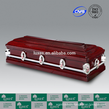 LUXES US Style Hardwood Casket Red Colored Funeral Casket